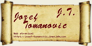 Jožef Tomanović vizit kartica